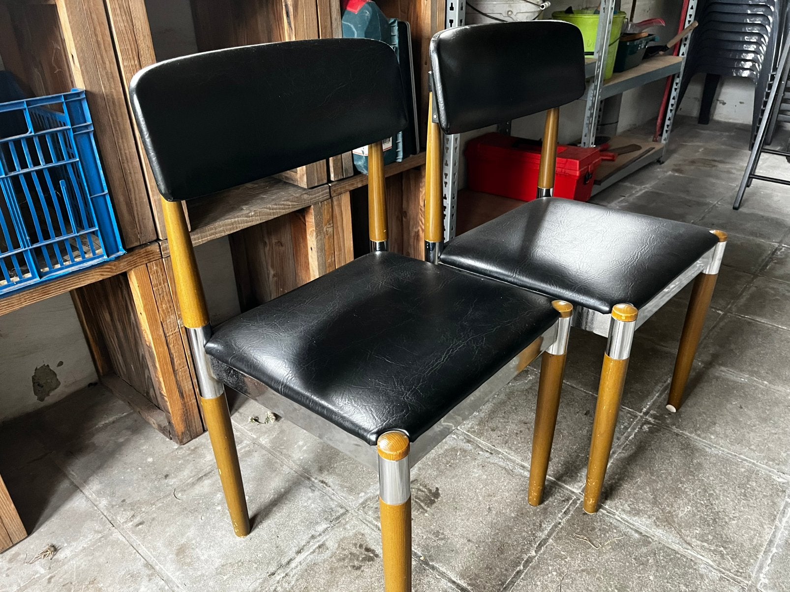 2 retro stoelen (vintage), Enlèvement, Utilisé, Deux