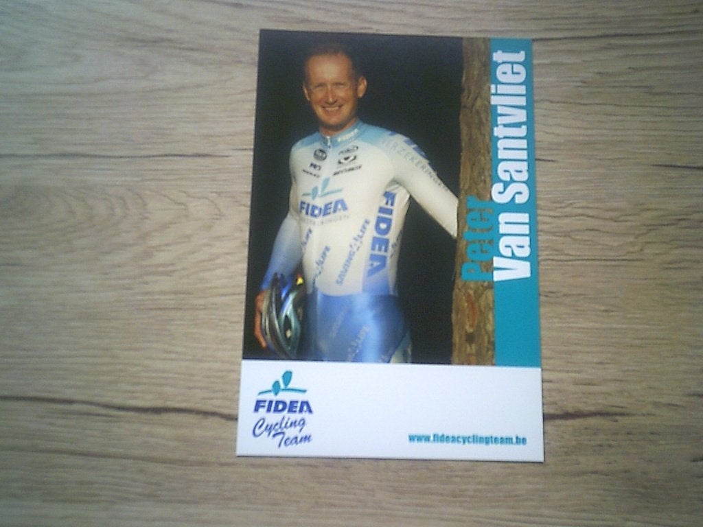 LIER: Wielrenner Peter Van Santvliet - Cycling Team Fidea, Ophalen of Verzenden, 1980 tot heden, Ongelopen, Sport en Spel