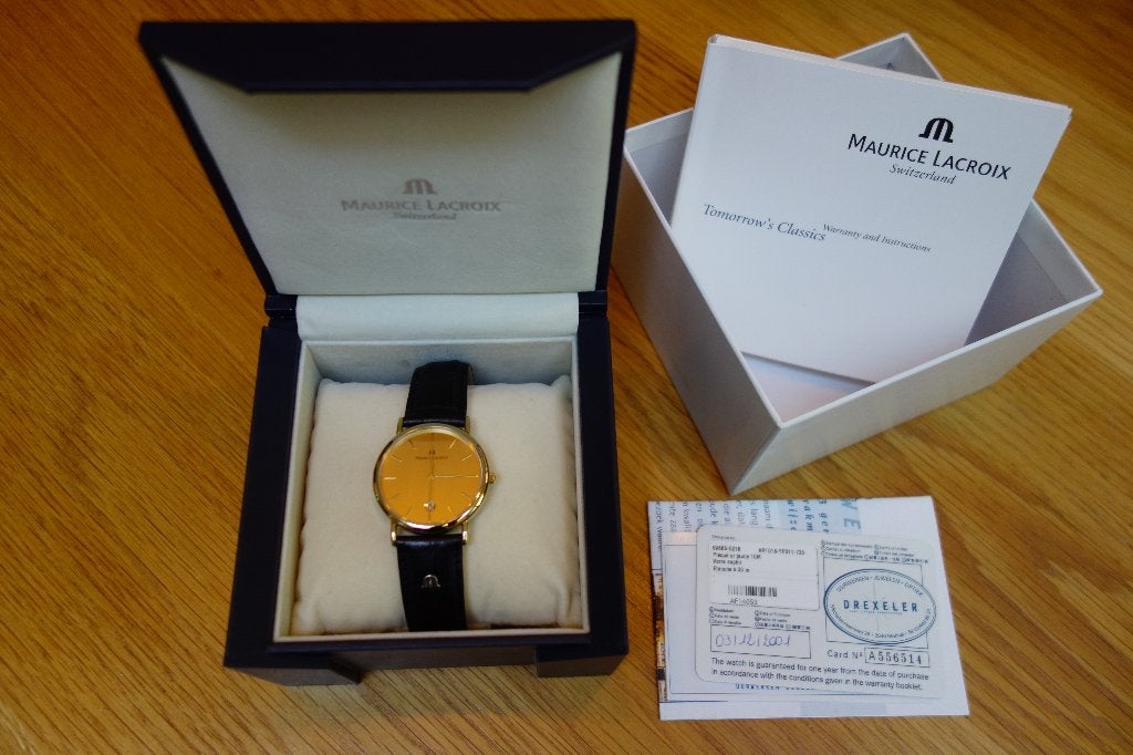 Horloge Maurice Lacroix, Handtassen en Accessoires, Ophalen, Leer, Staal, Polshorloge