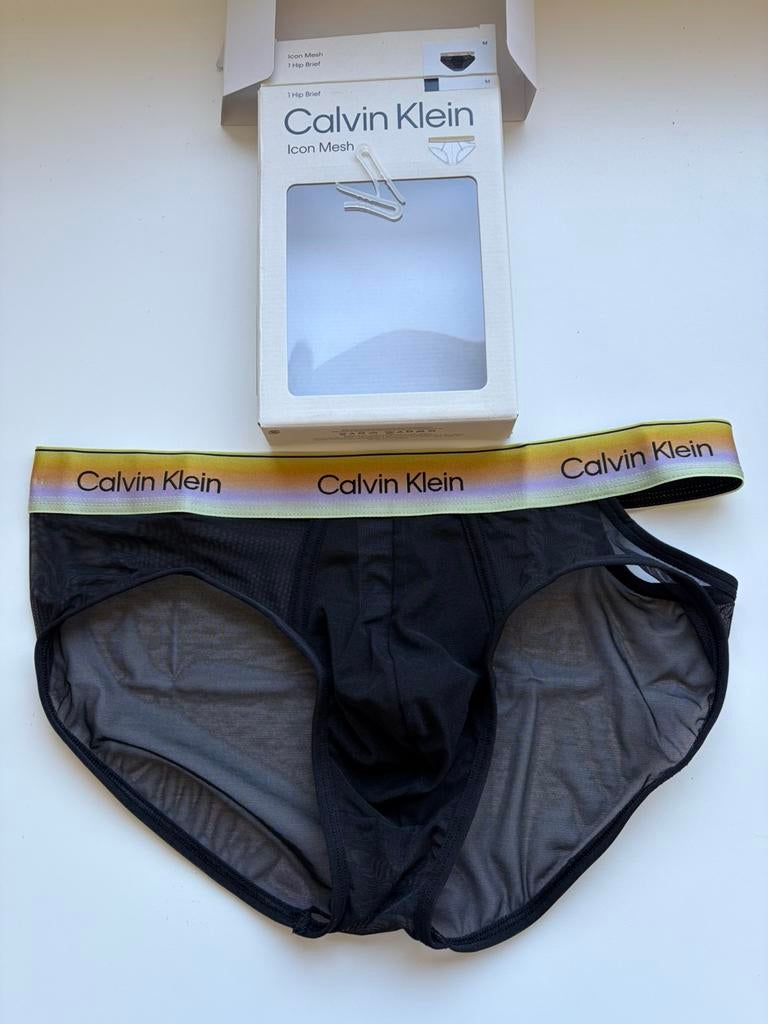 Calvin Klein Pride Mesh Slip, Verzenden, Zwart, Slip