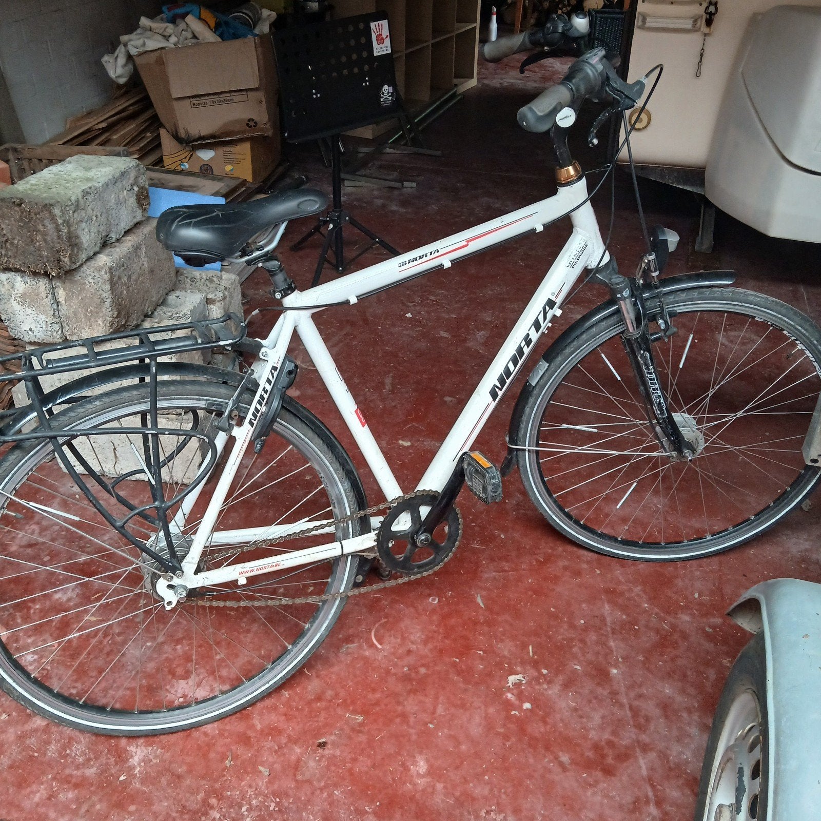 Fiets norta met werk aan, Ophalen