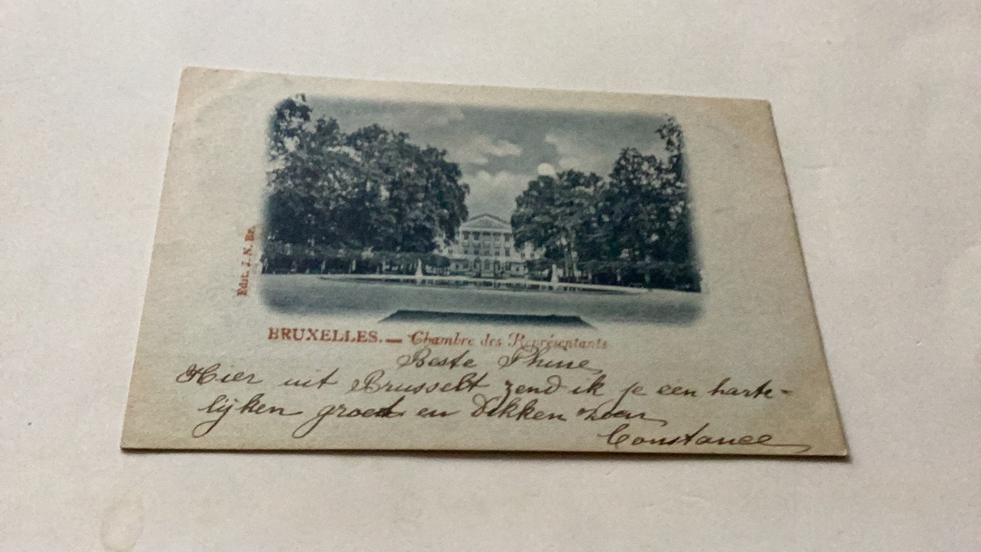 Belle carte de Bruxelles de 1898, Enlèvement ou Envoi