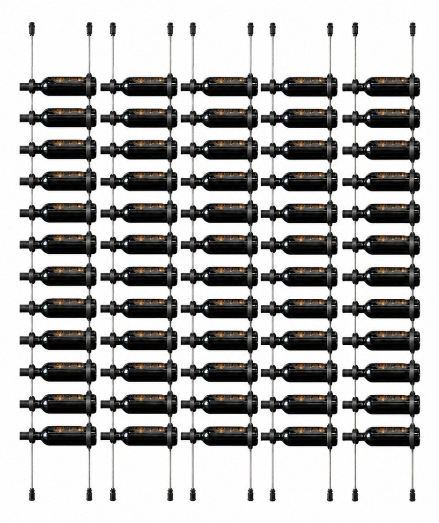 Kit vin Aurelia 5 colonnes 60 bouteilles métal noir 244 cm, Enlèvement ou Envoi, Neuf, Métal, 25 bouteilles ou plus