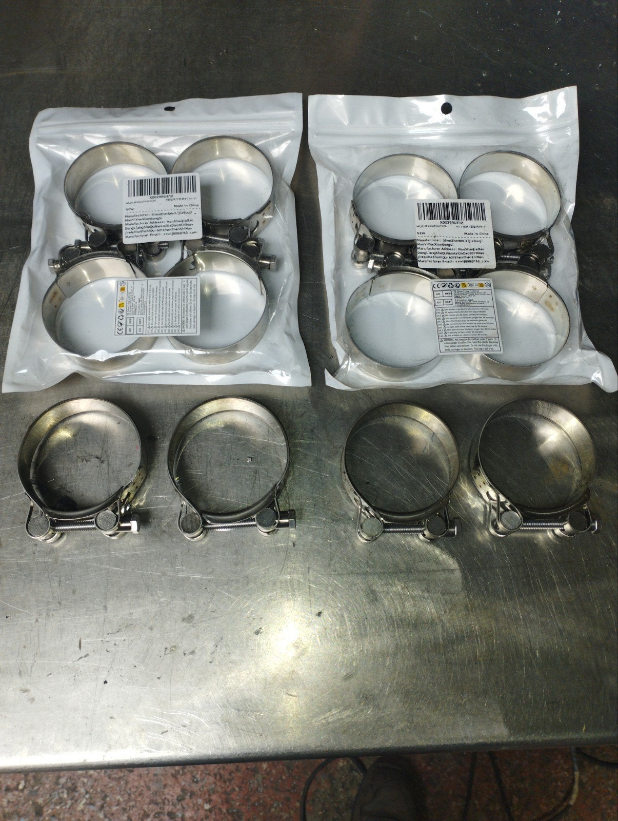 12 Colliers INOX de 64/67 mm