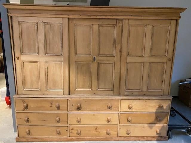 Grenen kast, Huis en Inrichting, Kasten | Kleerkasten, Ophalen, Gebruikt, Met deur(en), 200 cm of meer