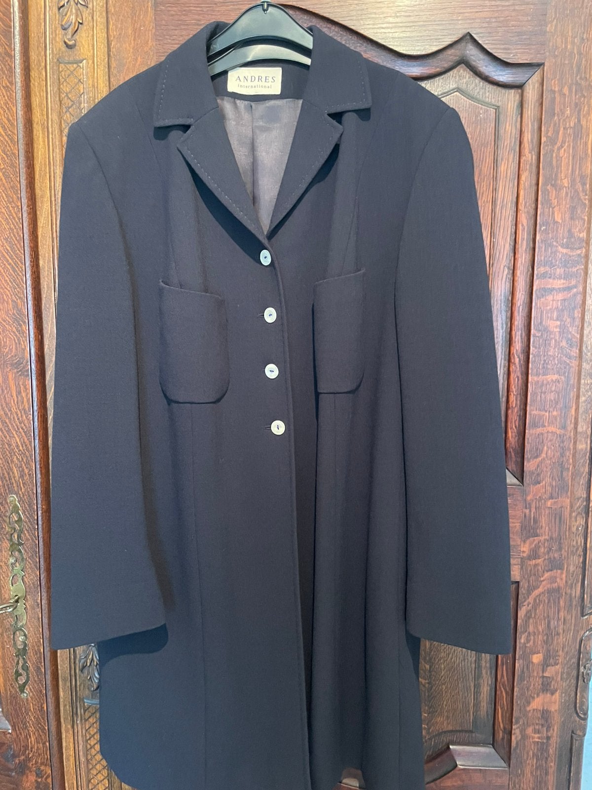 Manteau 3/4 marque Andres International taille 44/46, Kleding | Dames, Ophalen, Zo goed als nieuw, Blauw