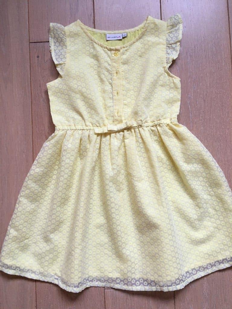 Kleedje Bel&bo geel maat 116, Enfants & Bébés, Robe ou Jupe, Enlèvement ou Envoi, Comme neuf, Bel & Bo
