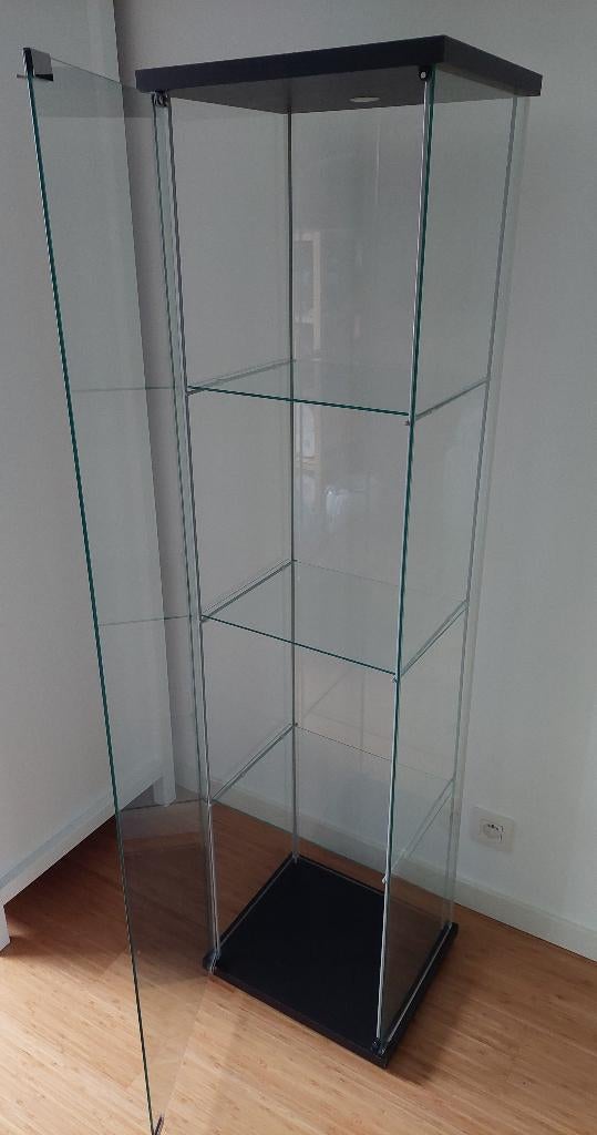 Vitrinekast, Ikea, glas, donker bruin, 43x36x163 cm, Huis en Inrichting, Met plank(en), Minder dan 50 cm, Gebruikt, Ophalen of Verzenden