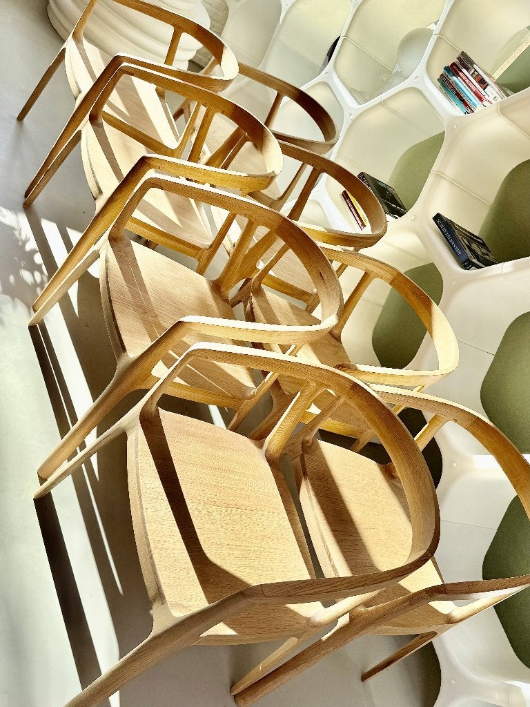 eiken eetkamer stoelen - set van 8, Huis en Inrichting, Ophalen, Overige kleuren, Zo goed als nieuw, Design / modern / architecturaal