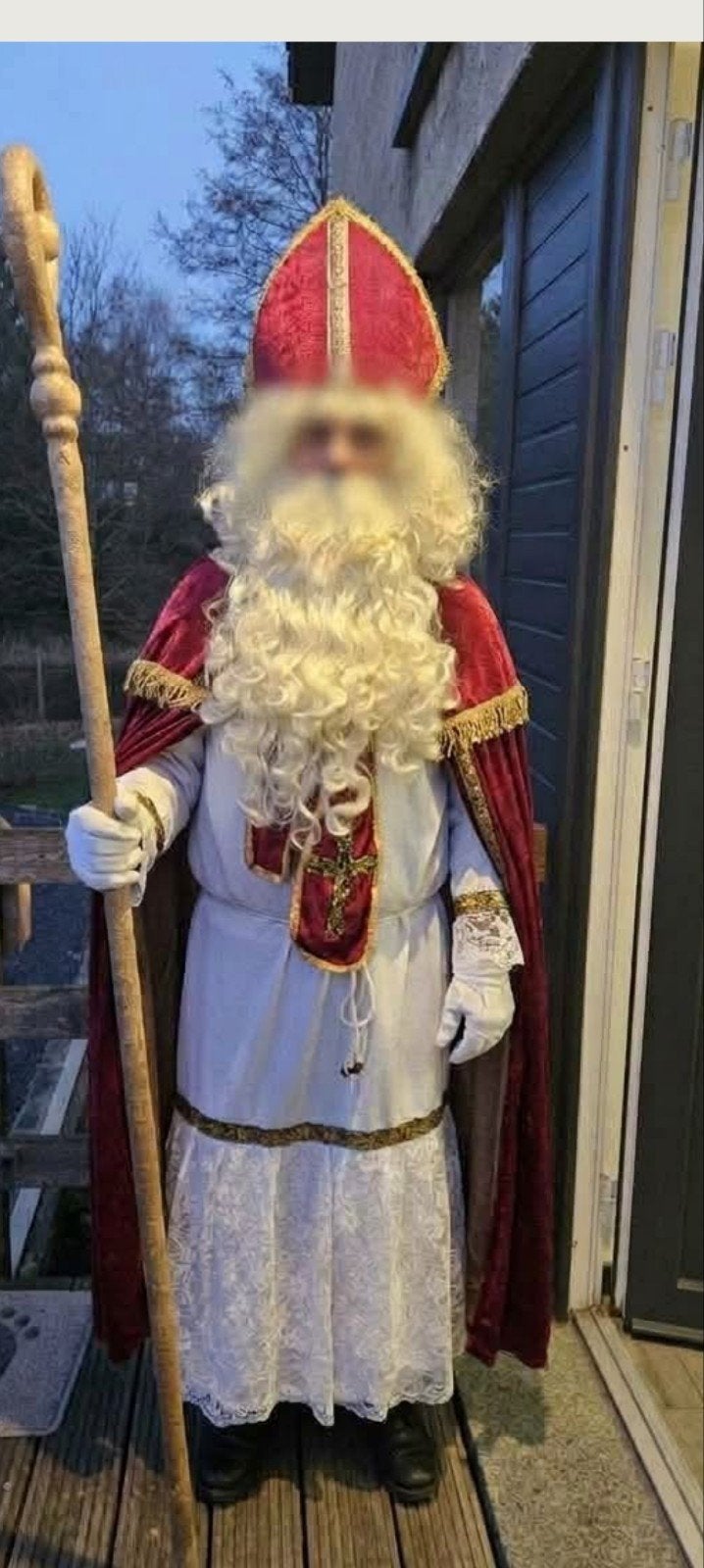 déguisement ensemble costume saint Nicolas impeccable, Enlèvement ou Envoi, Comme neuf