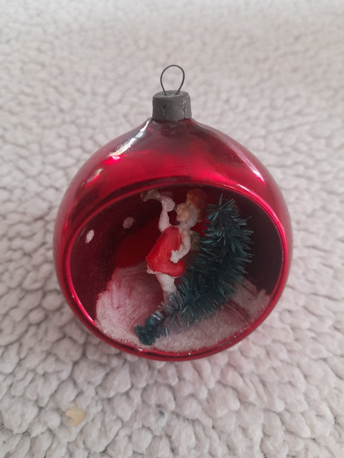oude diorama kerstbal, Ophalen of Verzenden