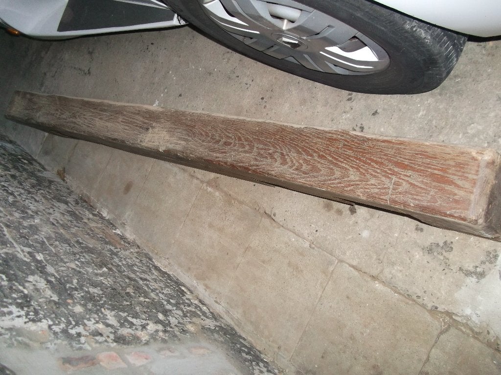 schouwbalk eik, Doe-het-zelf en Bouw, Ophalen, Gebruikt, Eiken, Balk