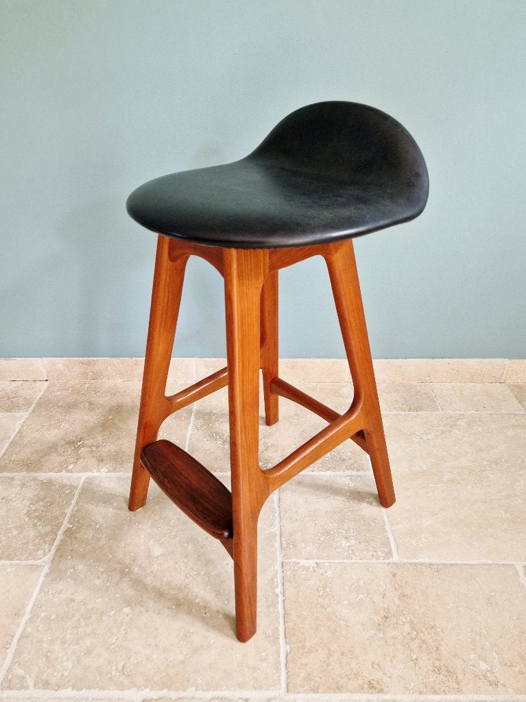 Tabouret scandinave en teck OD61, Erik Buck, Danemark, 1960, Enlèvement ou Envoi
