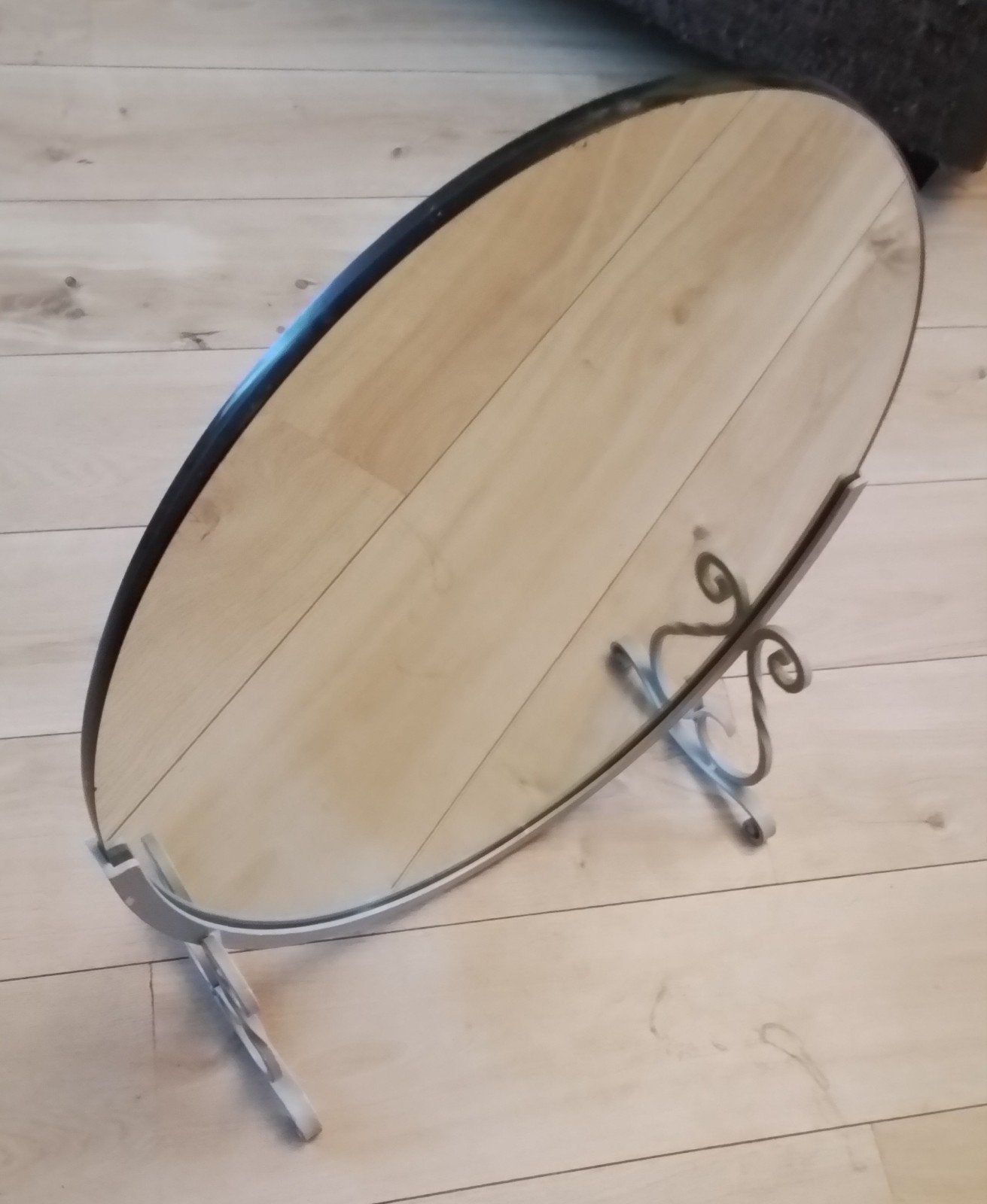 dubbelzijdige spiegel in gietijzer, Enlèvement, Utilisé, Ovale