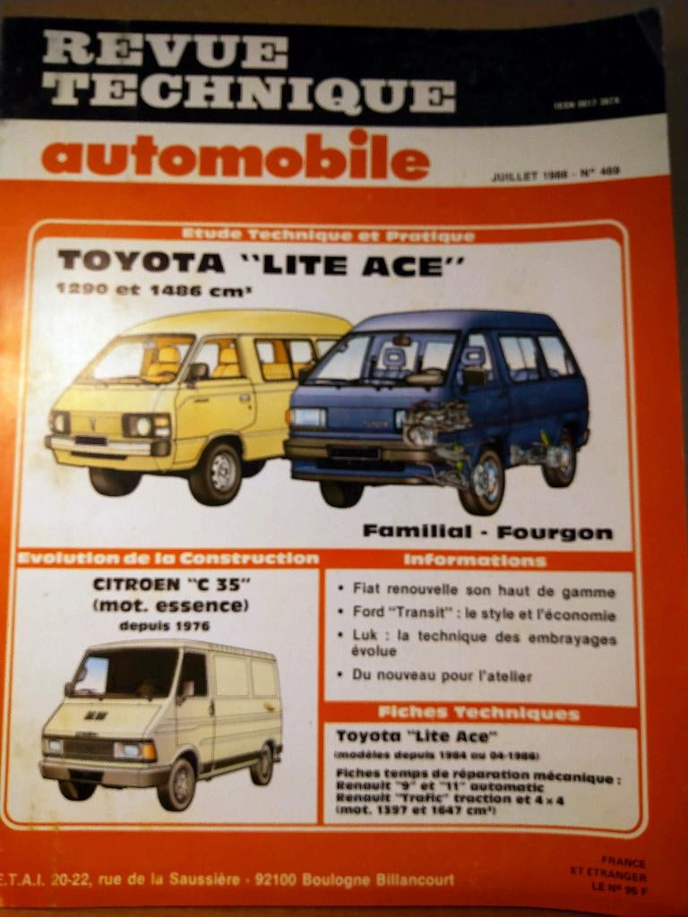 RTA 469 - Toyota Lite Ace - juillet 1986, Enlèvement ou Envoi