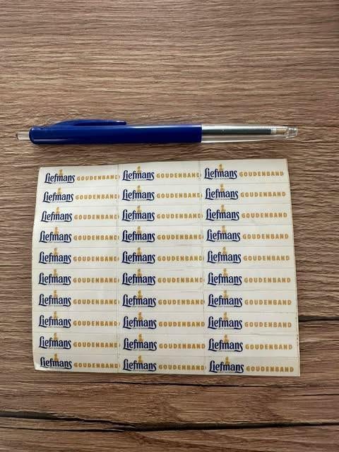 Liefmans goudenband set sticker klein, Verzamelen, Ophalen of Verzenden, Nieuw, Overige typen, Overige merken