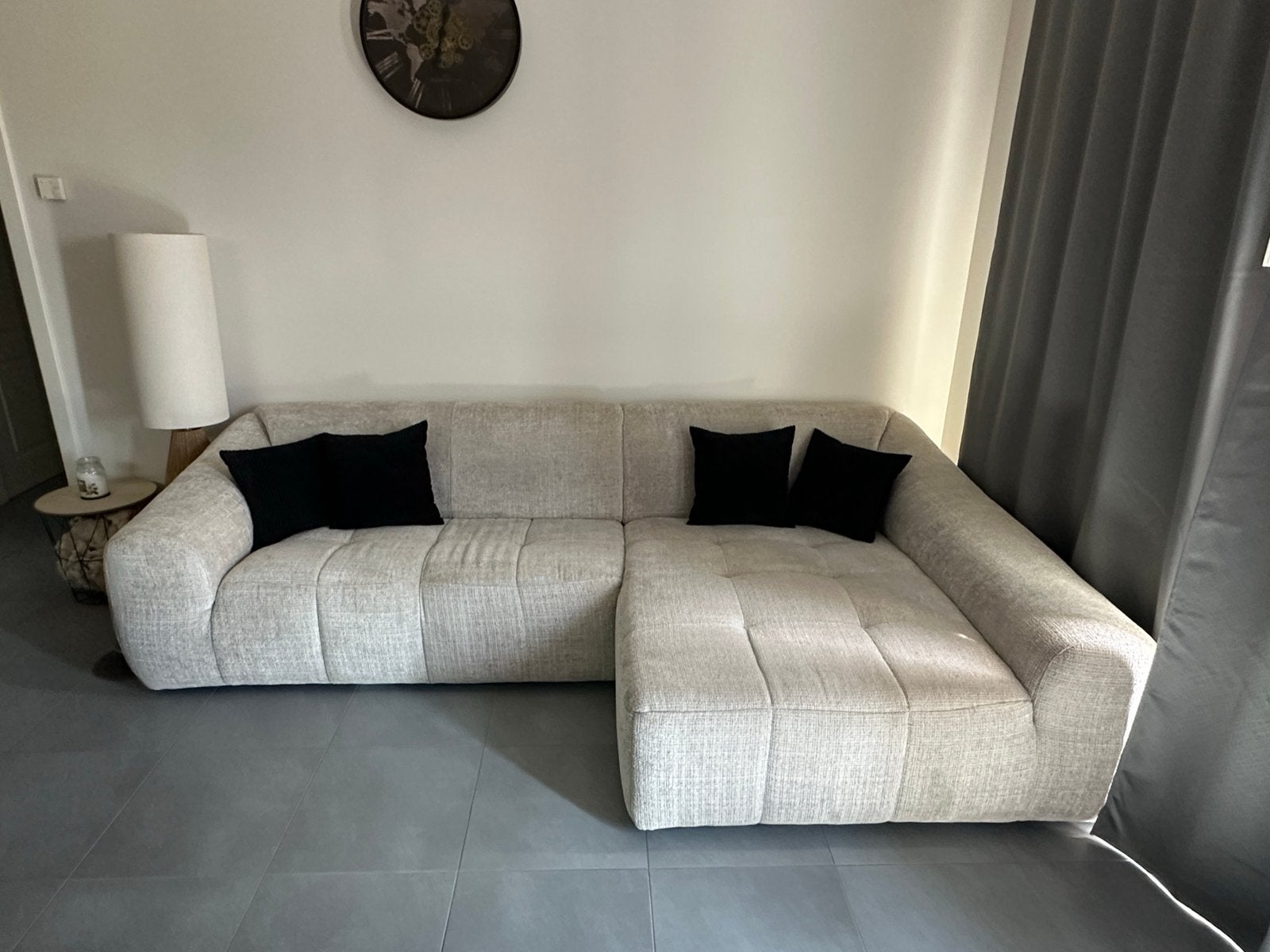 Canapé en tissu gris, Enlèvement, Comme neuf, Tissus