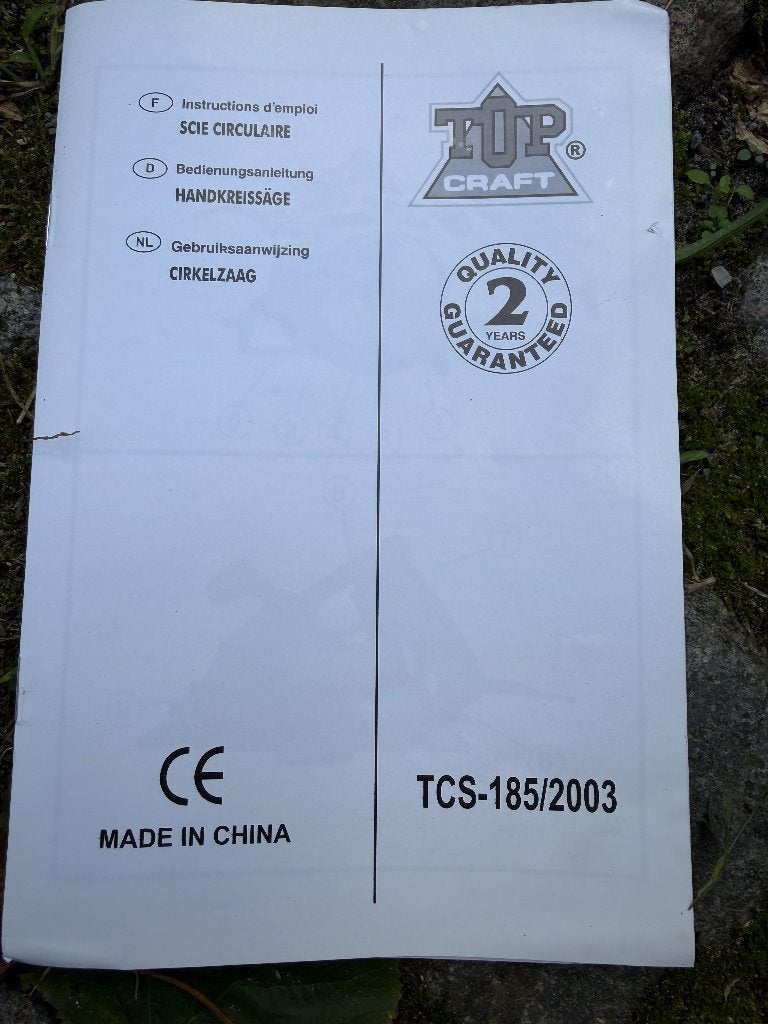 Scie circulaire Topcraft TCS-183/2003, 1200 watts ou plus, 30 à 70 mm, Utilisé, Scie circulaire