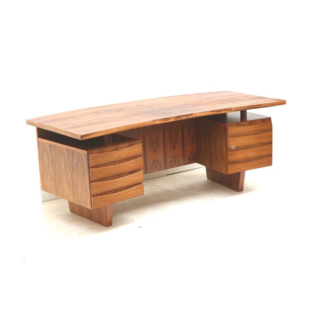 Groot vintage bureau jaren '60 '70 midcentury design retro, Vintage, Verzenden, Opbergruimte