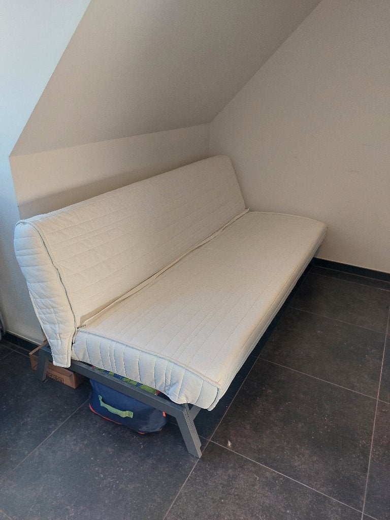 IKEA KARLABY zetelbed + extra beschermhoes, Ophalen, Gebruikt, Wit, 140 cm