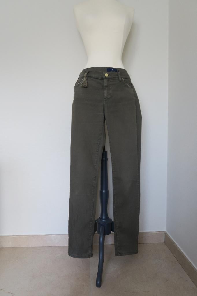 Kakigroene jeans - Xandres - M 27, Overige kleuren, Ophalen of Verzenden, W27 (confectie 34) of kleiner, Gedragen