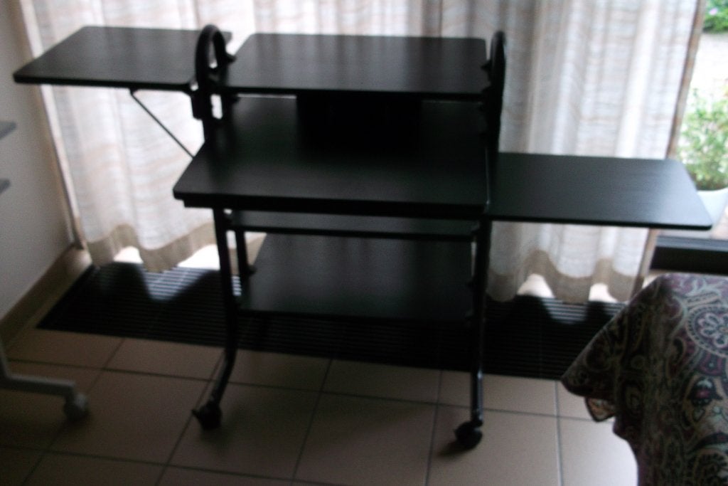 Computertafel - Hobbytafel - Werktafel, Ophalen, Zwart, In hoogte verstelbaar, Spaanplaat of MDF