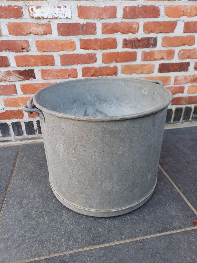 Oude gegalvaniseerde zinken  / teil – landelijke decoratie, Ophalen