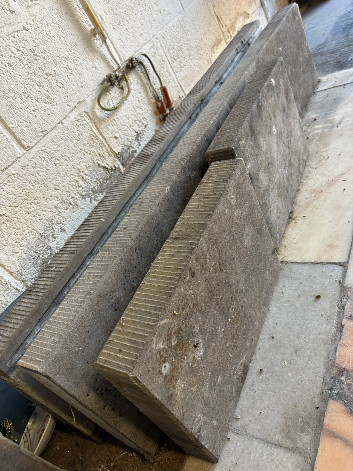 Couvre-murs en pierre bleue/5,5 cm d’epaisseur/lot de 10, Enlèvement, Utilisé
