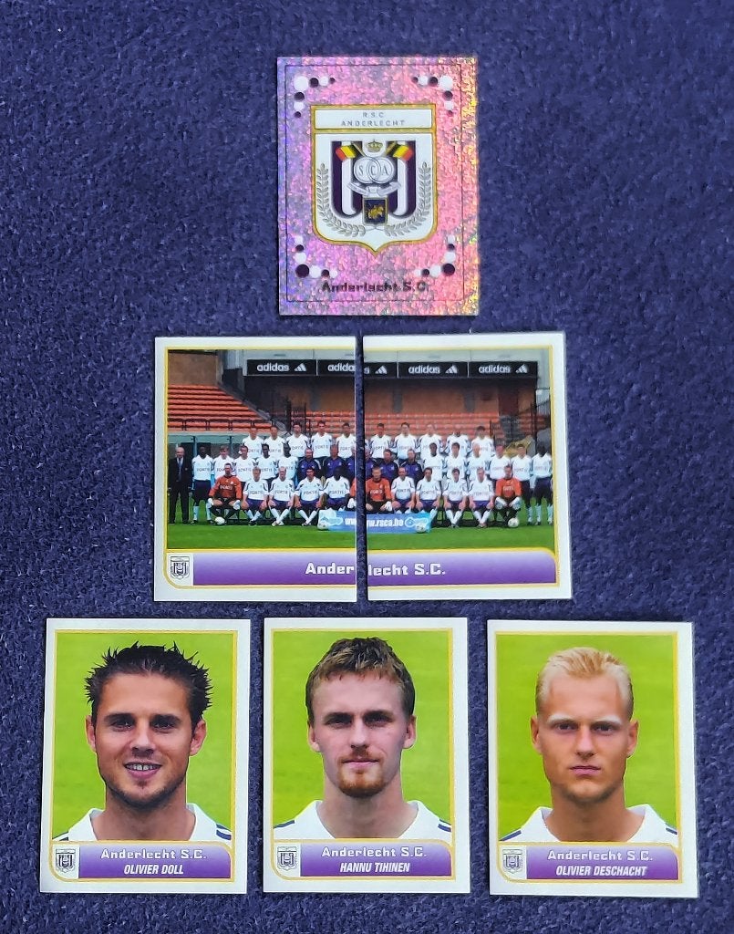 6 versch. Panini stickers voetbal ' FB 2004 - Anderlecht ', Verzamelen, Ophalen of Verzenden, Nieuw, Poster, Plaatje of Sticker