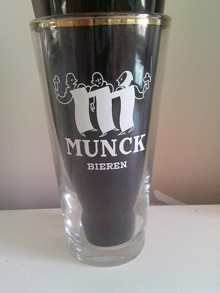 Bierglas brij De Golle uit Ruddervoorde . Munck bieren, Ophalen of Verzenden