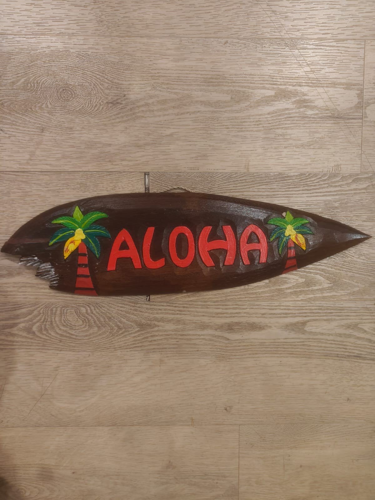 planche murale aloha tiki bar 100 cm en bois d albesia, Ophalen of Verzenden, Hout
