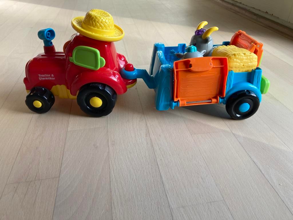 Tractor V-tech met geitjes, Ophalen, Gebruikt, 6 maanden tot 2 jaar