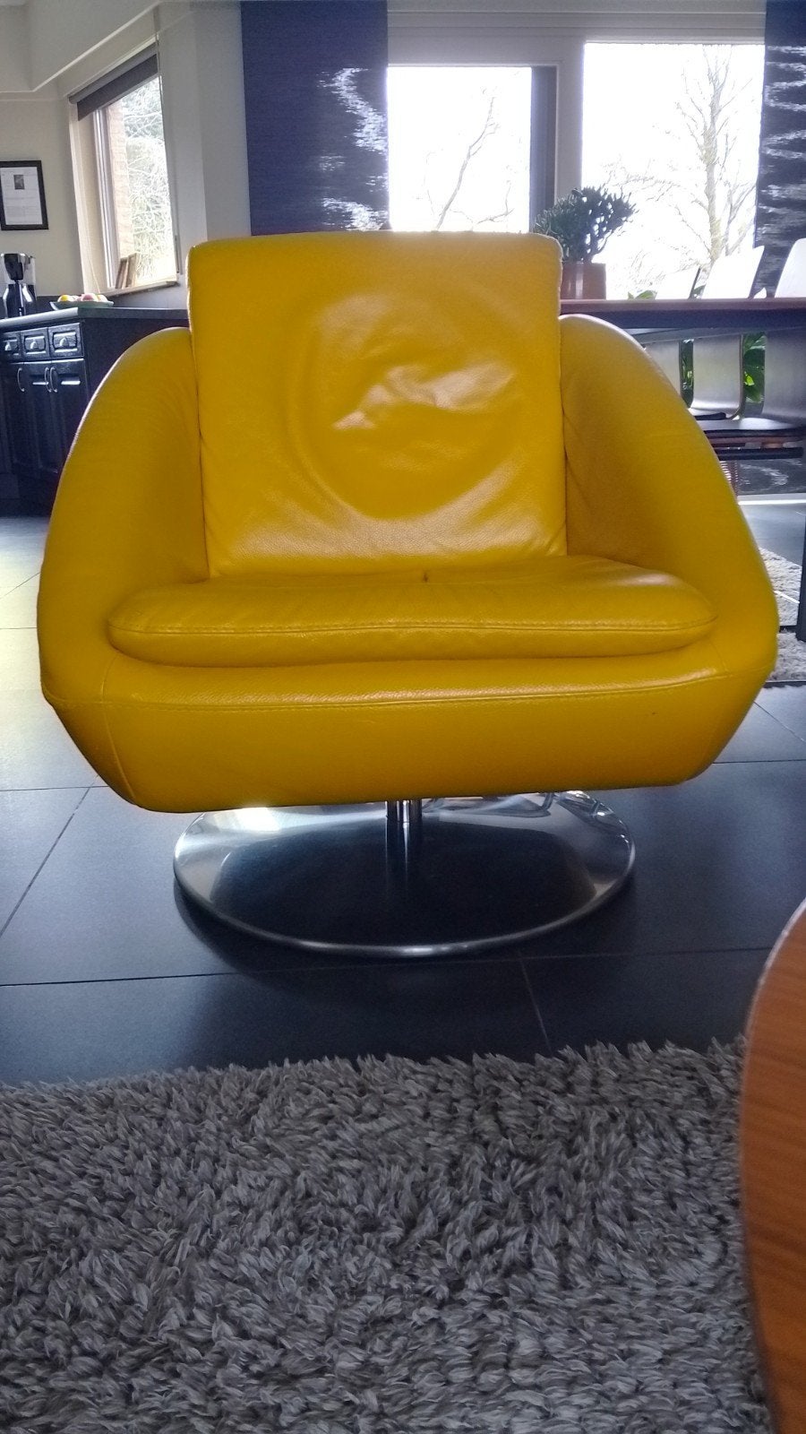 Vintage /Design lederen fauteuil, Huis en Inrichting, Ophalen