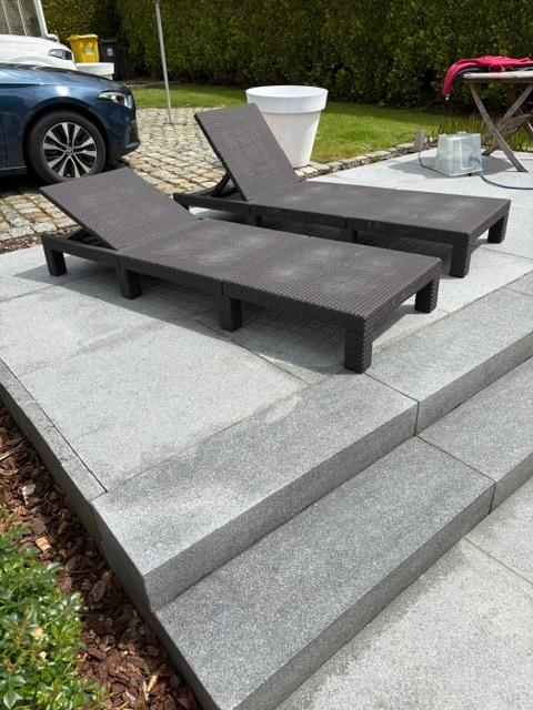 2 ligbedden bruine kleur merk ALLIBERT, Jardin & Terrasse, Chaises longues, Enlèvement, Comme neuf