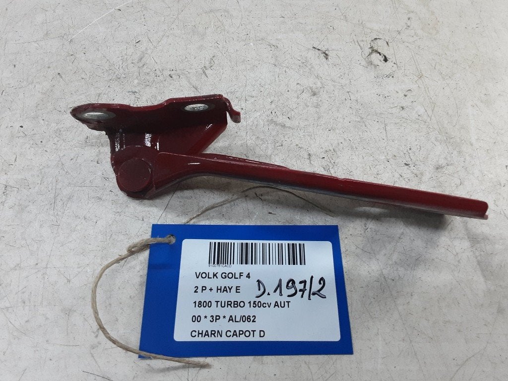 CHARNIERE DE CAPOT DROIT Volkswagen Golf IV (1J1), Autos : Pièces & Accessoires, Volkswagen, Mevr. I. Hauben, Utilisé, Rue de l'Espoir 34 34
4030  GRIVEGNÉE, BE
