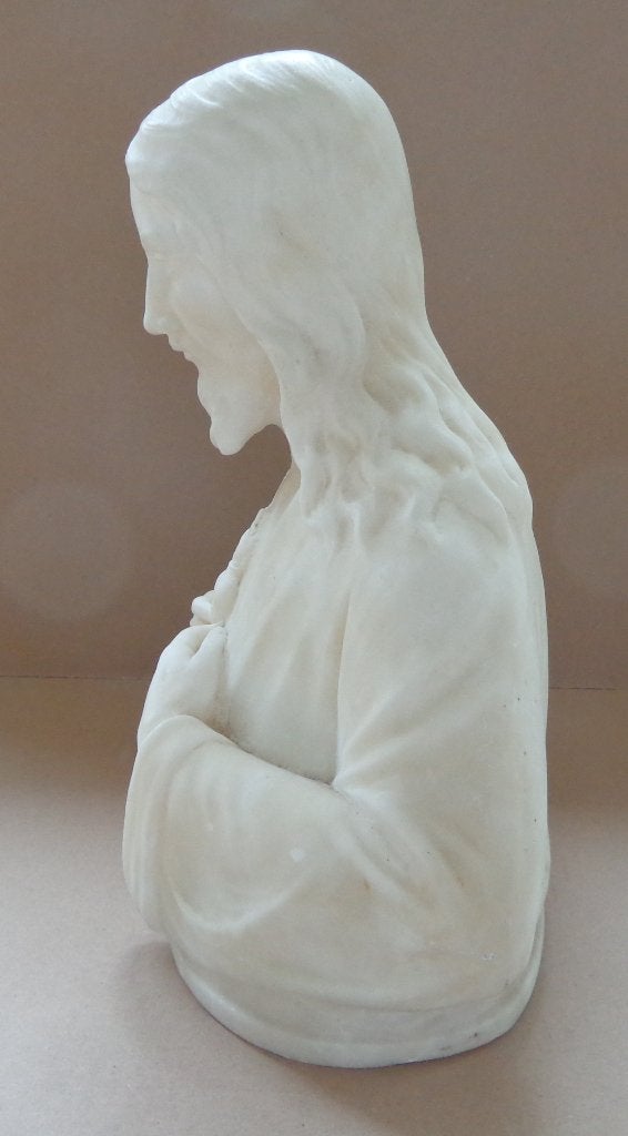 ONBEKEND / CHRISTUS HEILIG HART / SCULPTUUR MARMER / H= 31cm, Enlèvement