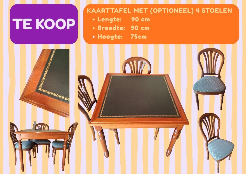 Kaarttafeltje met bijhorende stoelen, Ophalen