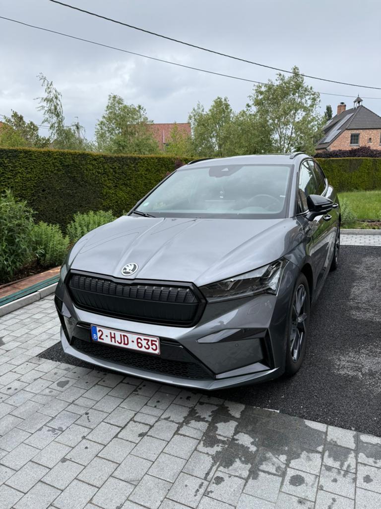 Skoda Enyaq 85 Sportline, Autos, Cuir, Argent ou Gris, Achat, Automatique