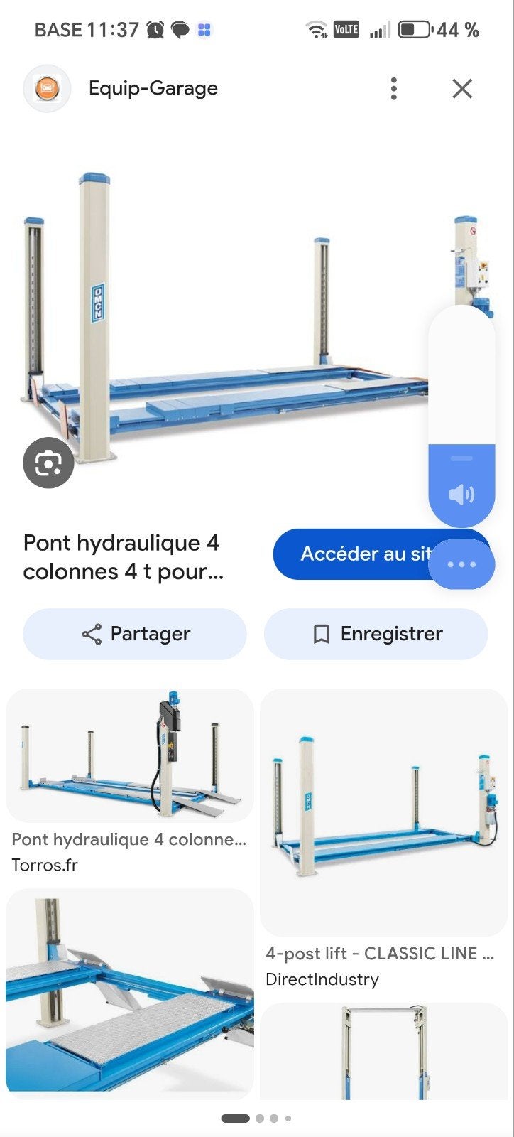 pont elevateur 4 colonnes omcn art 402, Ophalen, Gebruikt