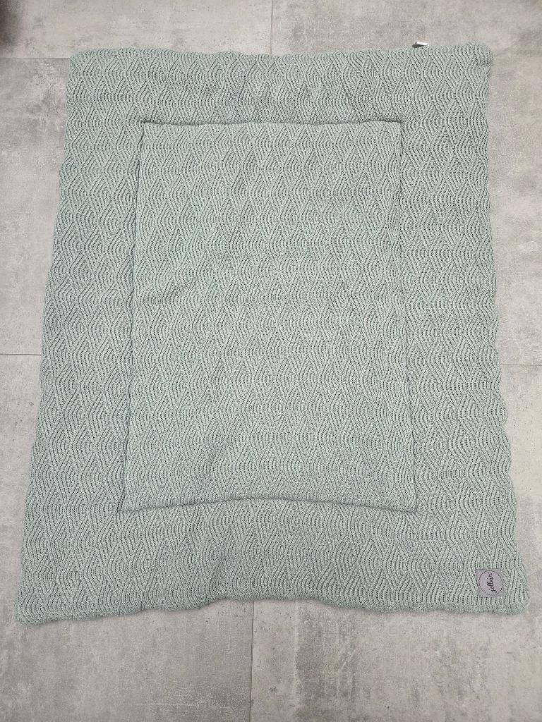 Jollein Boxkleed River Knit - ash green, Ophalen, Zo goed als nieuw, Rechthoekig, Boxkleed