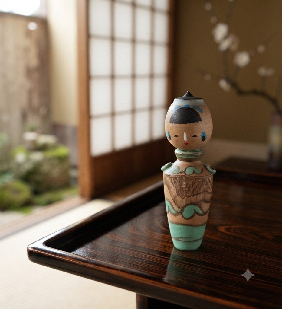 Cute Kikawa/Koppo Kokeshi, Fait main, Japon, Bois, Poupée