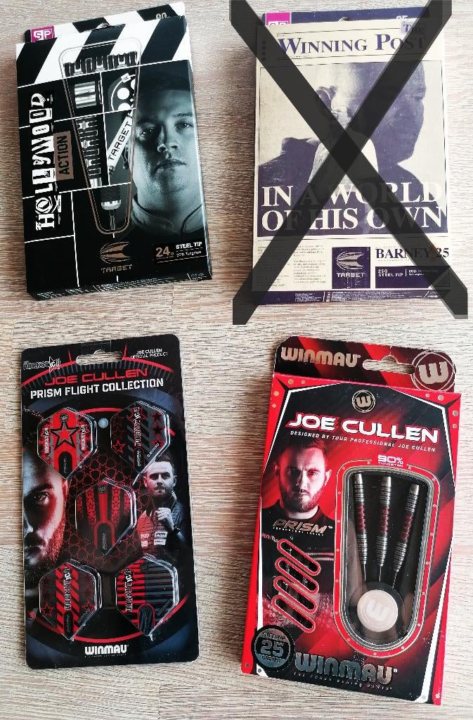 Barney 25 gram,Dobey 24 gram,Cullen 25 gram & set flights., Sport en Fitness, Darts, Ophalen of Verzenden, Nieuw, Pijlen