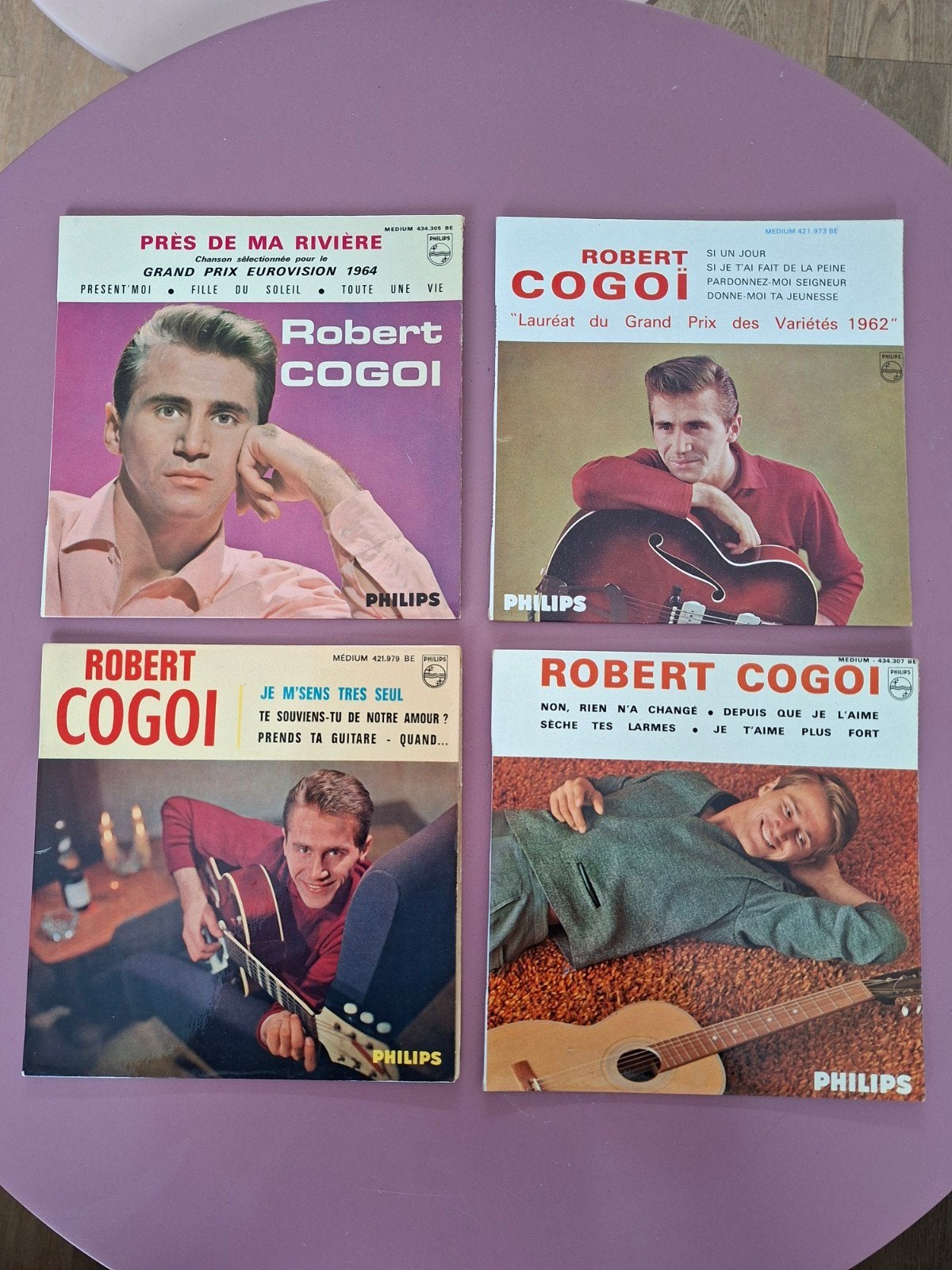 Vinyl-Lot de 4 EP (1962-64) Robert Cogoi. Très bien entret., CD & DVD, Vinyles Singles, Enlèvement ou Envoi, Autres genres, Utilisé