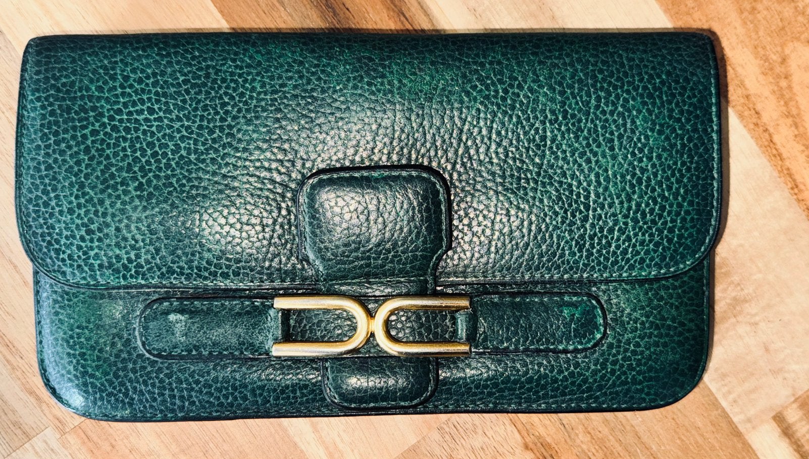 Portefeuille Delvaux Escudo en cuir vert, Autres marques, Cuir, Utilisé, Vert