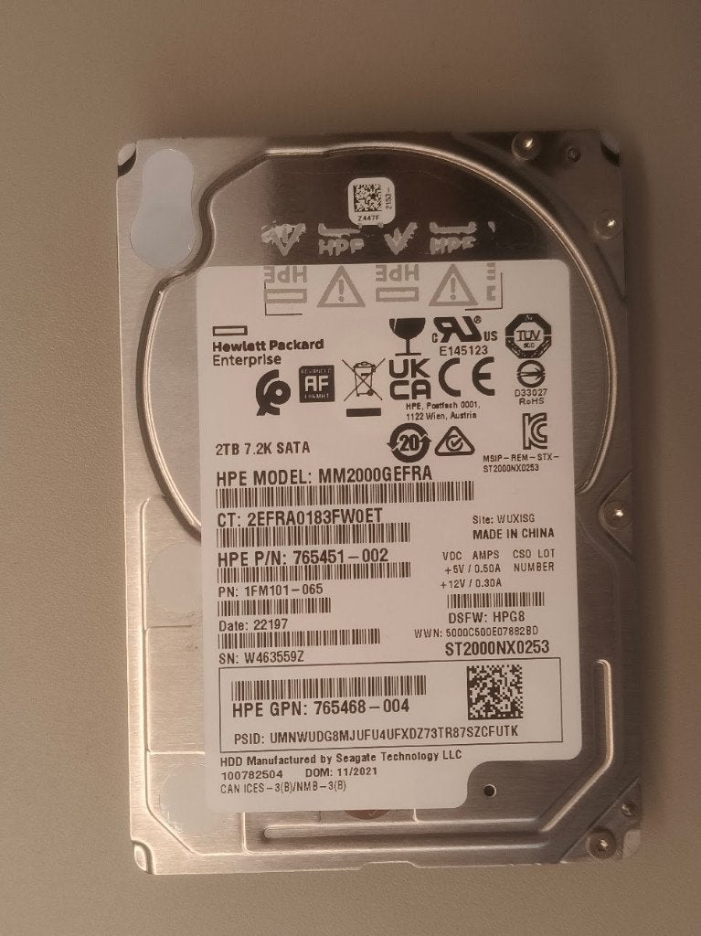 Seagate HDD Sata 2.5 inch 2TB, Computers en Software, Harde schijven, Intern, 2TB, Gebruikt, Ophalen of Verzenden