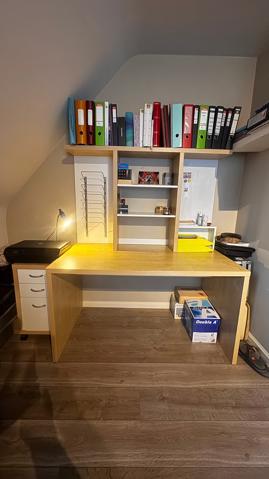 Bureau avec meuble tiroir, Ophalen, Gebruikt, Hout, Demontabel