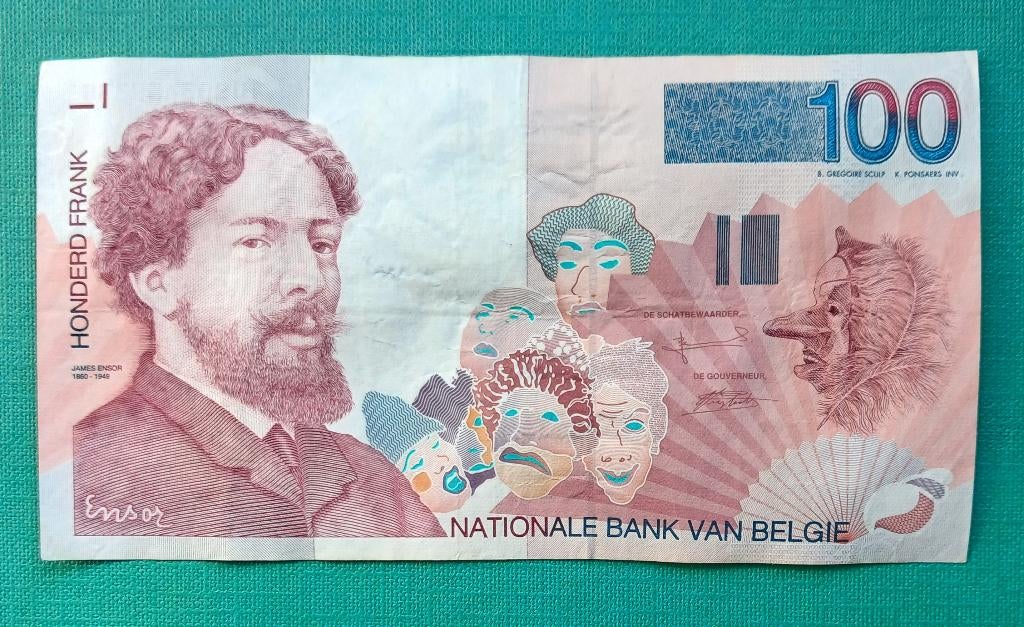 Billet de banque de Belgique. - 100 Fr., Timbres & Monnaies, Enlèvement ou Envoi, Belgique