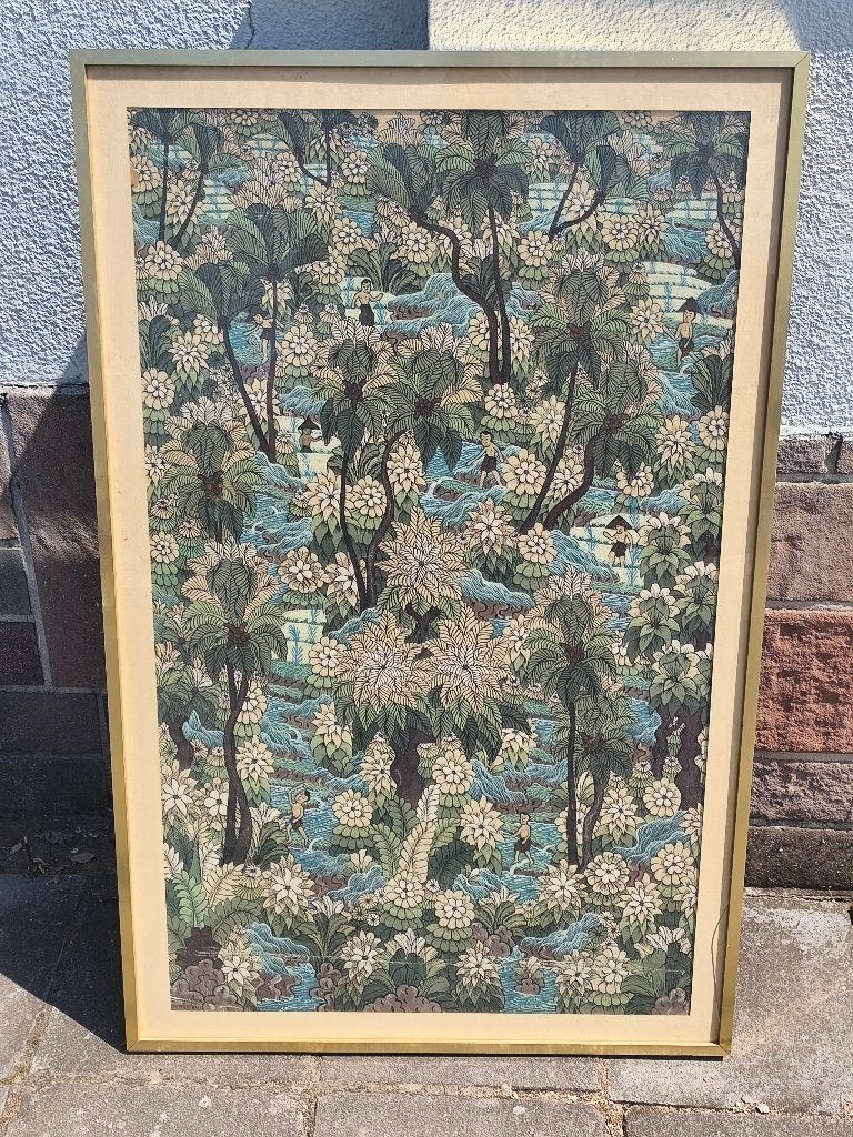Huile sur tissu bali signe, Antiquités & Art, Enlèvement