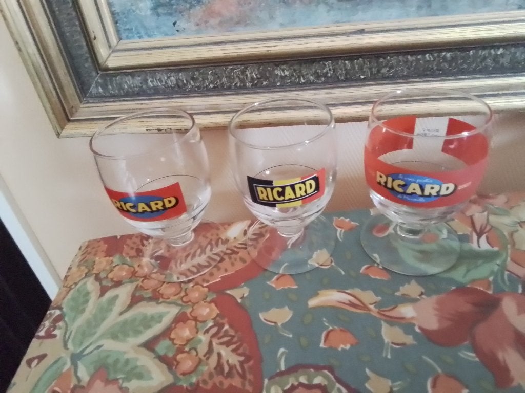 RICARD 3 COLLECTORGLAZEN, Verzamelen, Merken en Reclamevoorwerpen, Ophalen, Nieuw, Gebruiksvoorwerp