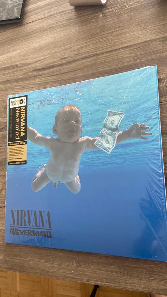 Nirvana - Nevermind LP vinyl splattered limited, Cd's en Dvd's, Vinyl | Rock, Zo goed als nieuw, Colored vinyl, Inclusief binnenhoes